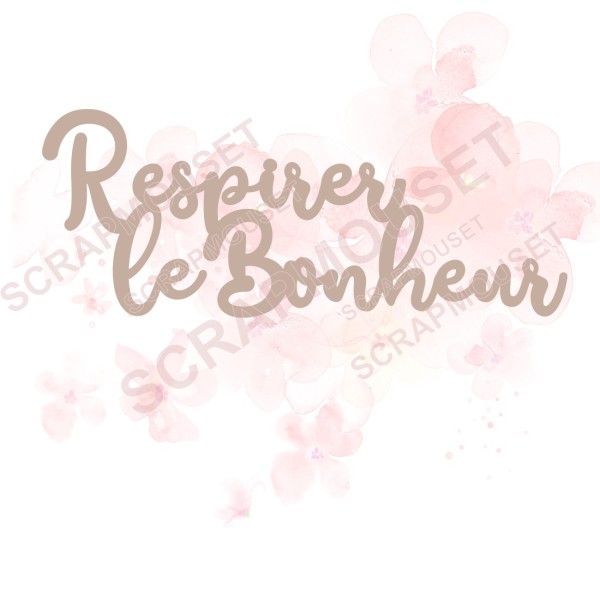 Mot Respirer le bonheur en carton bois SCRAPMOUSET