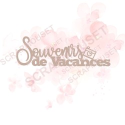 Mot Souvenirs de vacances (avec appareil photo) en carton bois SCRAPMOUSET
