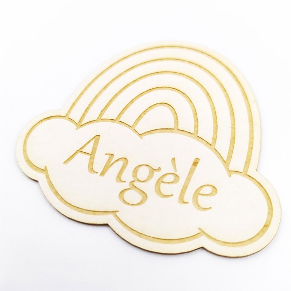 Chipboard arc en ciel à personnaliser avec le prénom d'un enfant SCRAPMOUSET