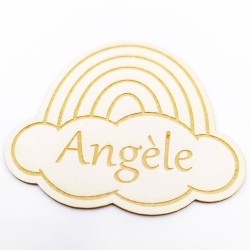 Chipboard arc en ciel à personnaliser avec le prénom d'un enfant SCRAPMOUSET
