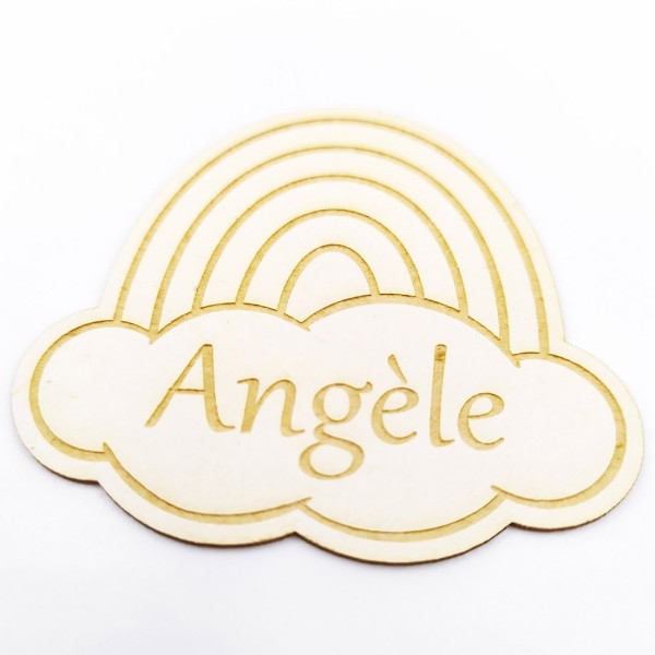 Chipboard arc en ciel à personnaliser avec le prénom d'un enfant SCRAPMOUSET