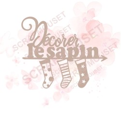 Mot Décorer le sapin en carton bois SCRAPMOUSET