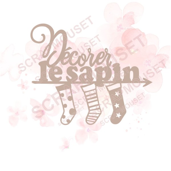 Mot Décorer le sapin en carton bois SCRAPMOUSET