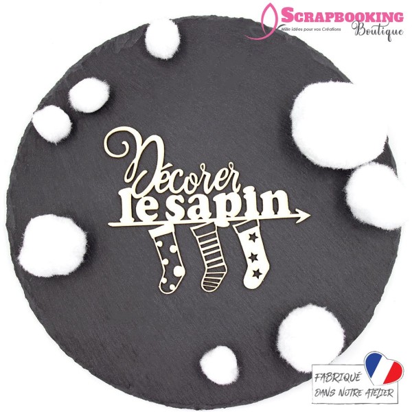Mot Décorer le sapin en carton bois SCRAPMOUSET