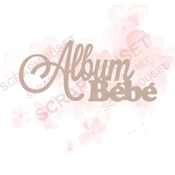 Mot Album bébé en carton bois SCRAPMOUSET pour scrapbooking et loisirs créatifs