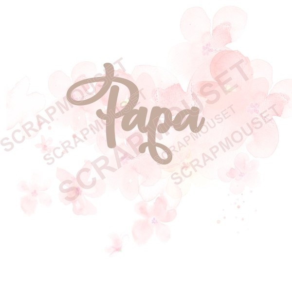 Mot Papa en carton bois SCRAPMOUSET