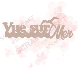 Mot Vue sur la mer en carton bois SCRAPMOUSET