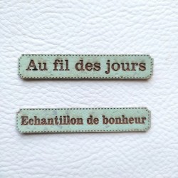 Lot 6 étiquettes thème Moments en liège couleur vert d'eau SCRAPMOUSET