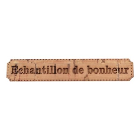 Étiquette gravée Échantillon de bonheur en liège différents coloris au choix SCRAPMOUSET