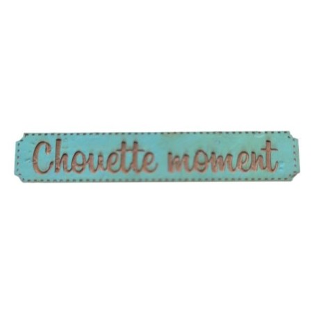 Étiquette gravée Chouette moment en liège