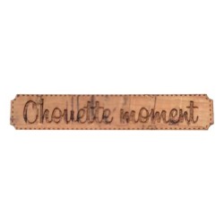 Étiquette gravée Chouette moment en liège