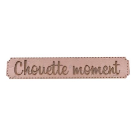 Étiquette gravée Chouette moment en liège