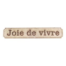 Étiquette gravée Joie de vivre en liège différents coloris au choix SCRAPMOUSET