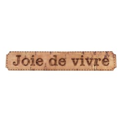 Étiquette gravée Joie de vivre en liège différents coloris au choix SCRAPMOUSET