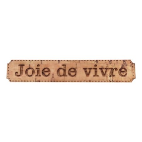 Étiquette gravée Joie de vivre en liège différents coloris au choix SCRAPMOUSET