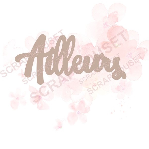 Mot Ailleurs en carton bois SCRAPMOUSET