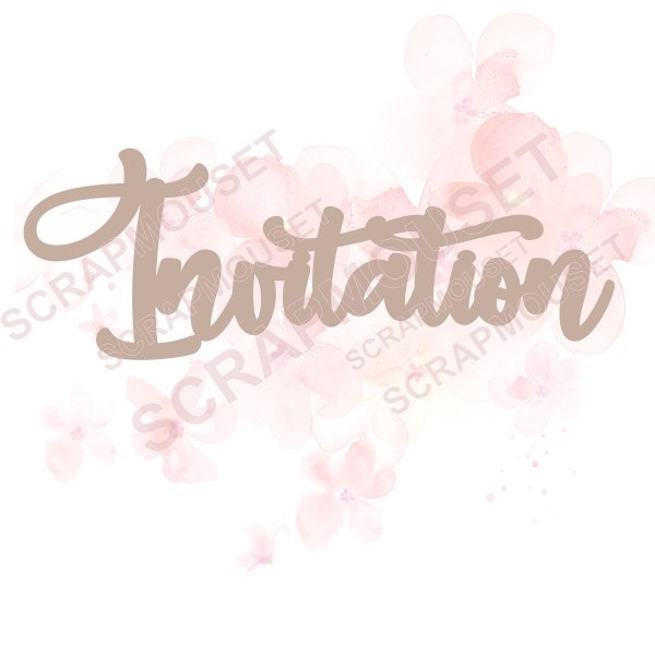 Mot Invitation en carton bois SCRAPMOUSET