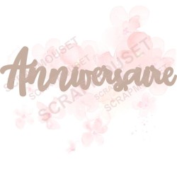 Mot Anniversaire en carton bois SCRAPMOUSET
