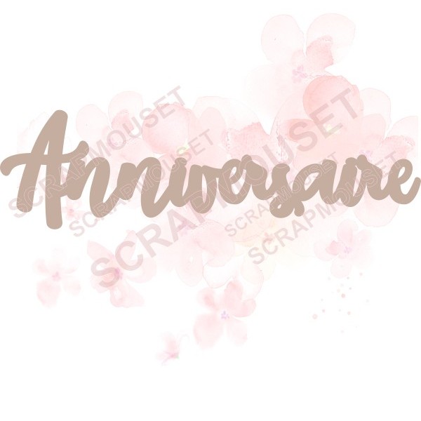 Mot Anniversaire en carton bois SCRAPMOUSET