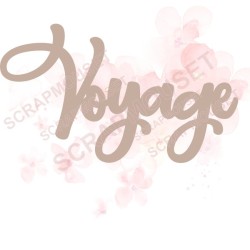 Mot Voyage en bois ou carton bois SCRAPMOUSET
