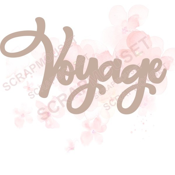 Mot Voyage en bois ou carton bois SCRAPMOUSET