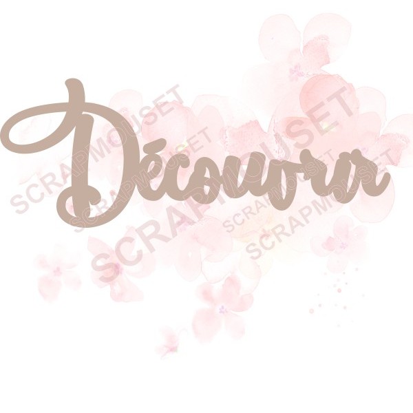Mot Découvrir en carton bois SCRAPMOUSET