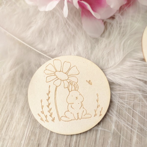 Lot 3 chipboards lapins de Printemps en carton bois SCRAPMOUSET pour Scrapbooking et Loisirs Créatifs