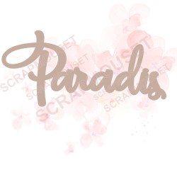Mot Paradis en carton bois SCRAPMOUSET