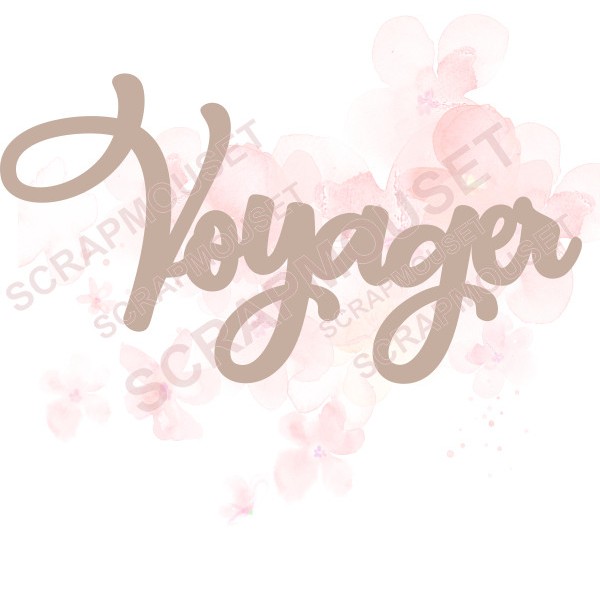 Mot Voyager en carton bois SCRAPMOUSET