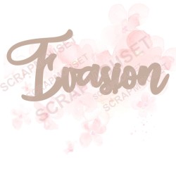 Mot Evasion en carton bois SCRAPMOUSET