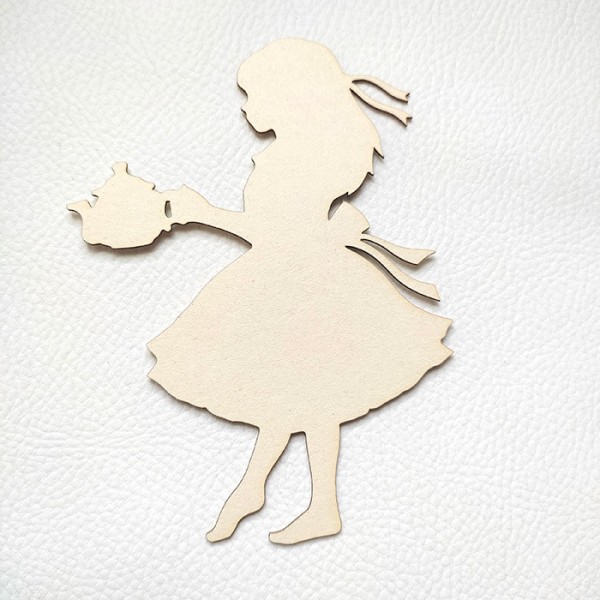 Silhouette d'Alice au pays des merveilles en carton bois SCRAPMOUSET
