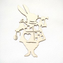 Silhouette du Lapin d'Alice au pays des merveilles en carton bois SCRAPMOUSET