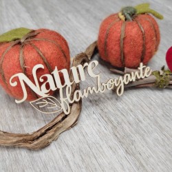 Mot Nature flamboyante avec feuille en carton bois SCRAPMOUSET