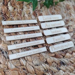 Lot étiquettes gravées carterie thème Famille  SCRAPMOUSET