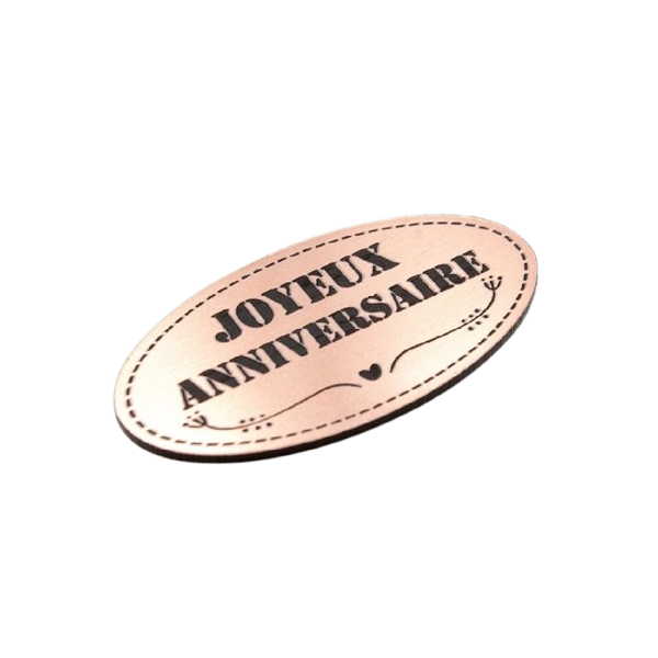 Étiquette Joyeux anniversaire en Acrylique Rose Gold SCRAPMOUSET