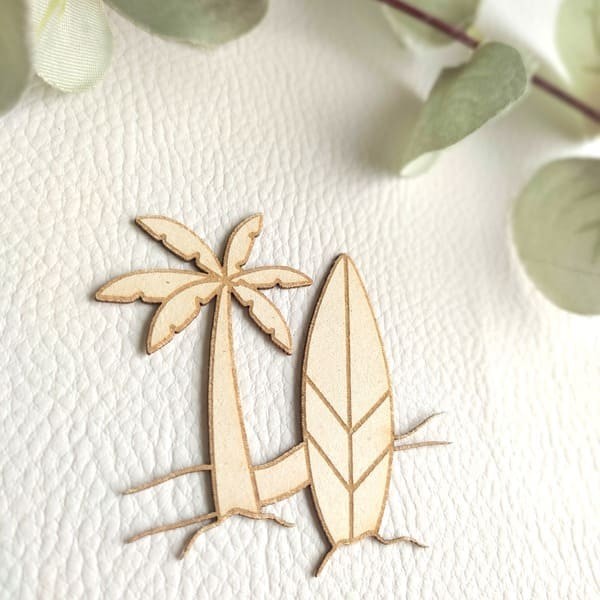 Trio embellissements Escapade estivale en carton bois SCRAPMOUSET