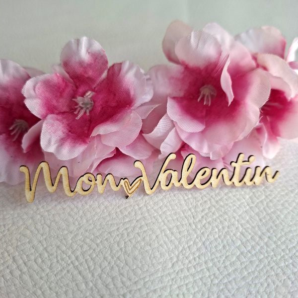 Mot Mon Valentin en carton bois SCRAPMOUSET