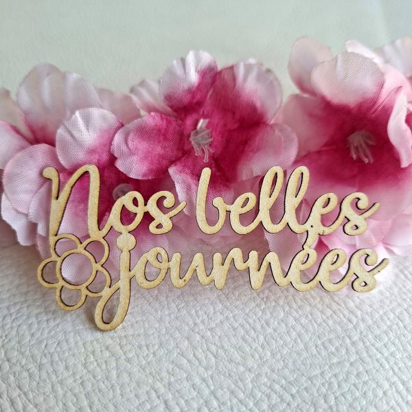 Mot Nos belles journées en carton bois SCRAPMOUSET