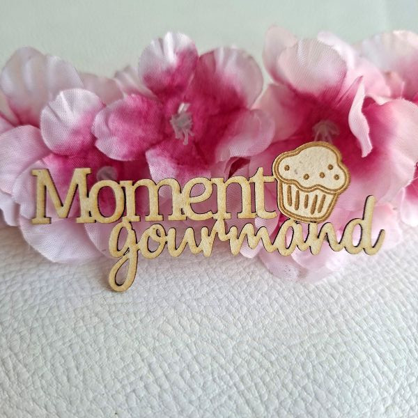 Mot Moment gourmand en carton bois SCRAPMOUSET