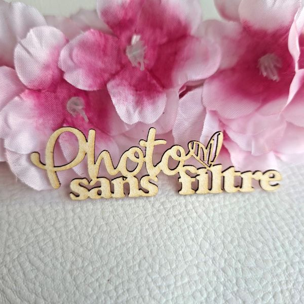 Mot Photo sans filtre en carton bois SCRAPMOUSET