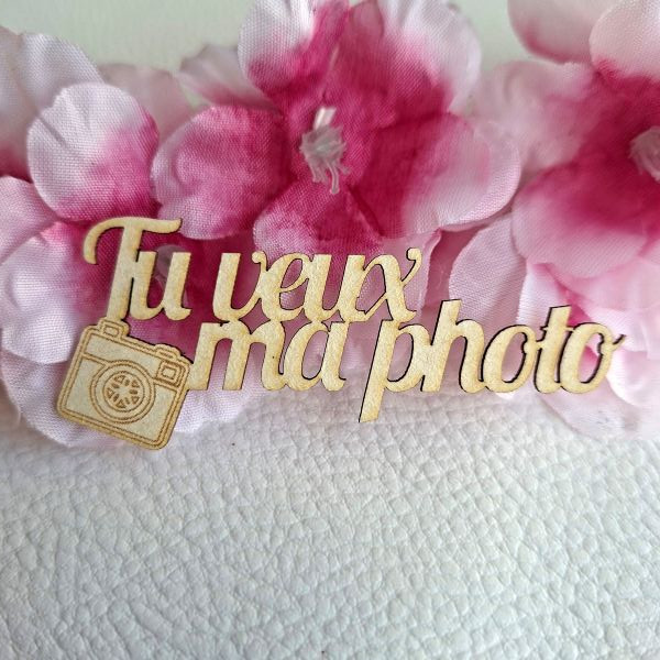 Mot Tu veux ma photo en carton bois SCRAPMOUSET