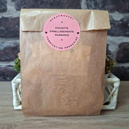 Pochette déstockage embellissements thème Naissance Scrapmouset