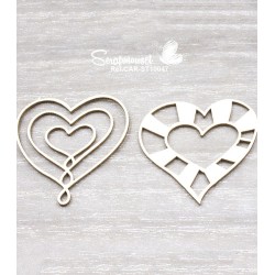 Chipboards "Coeurs fantaisies" de Scrapmouset