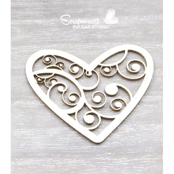 Chipboards "Coeurs fantaisies" de Scrapmouset