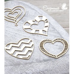 Chipboards "Coeurs fantaisies" de Scrapmouset
