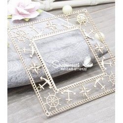Chipboard "Cadre Marin effet corde" de Scrapmouset