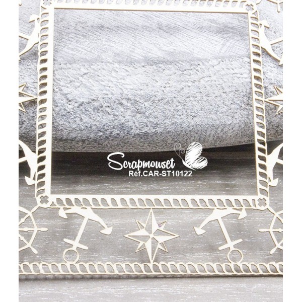 Chipboard "Cadre Marin effet corde" de Scrapmouset