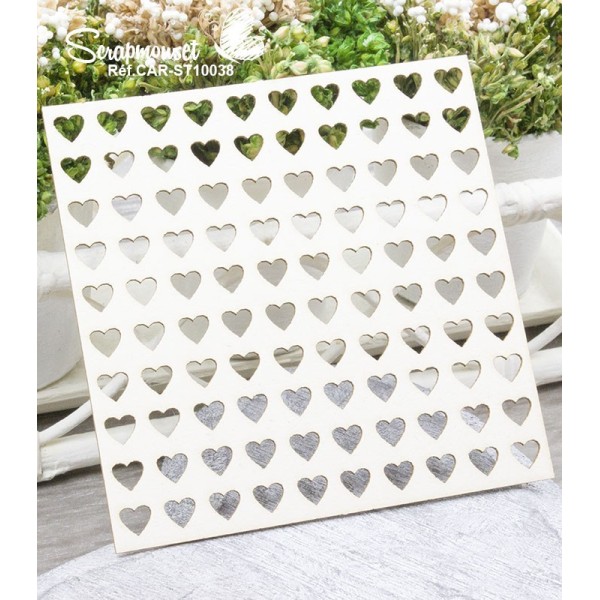 Chipboard "Fond Coeurs ajourés" de Scrapmouset