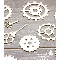 Chipboards "Engrenages et aiguilles" de Scrapmouset