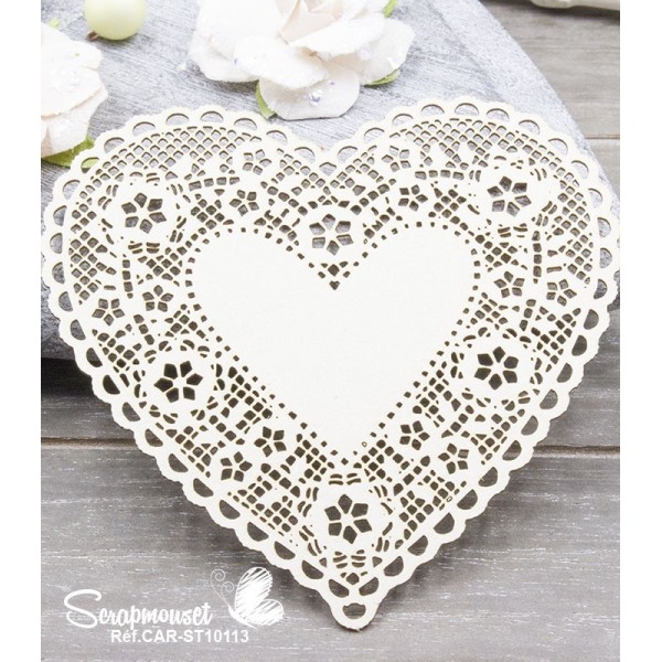 Chipboard "Grand Doilie Coeur Anastasia" de Scrapmouset